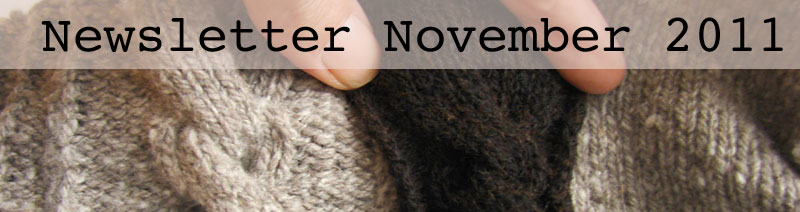 Banner image - knitted cable samples in grey and black