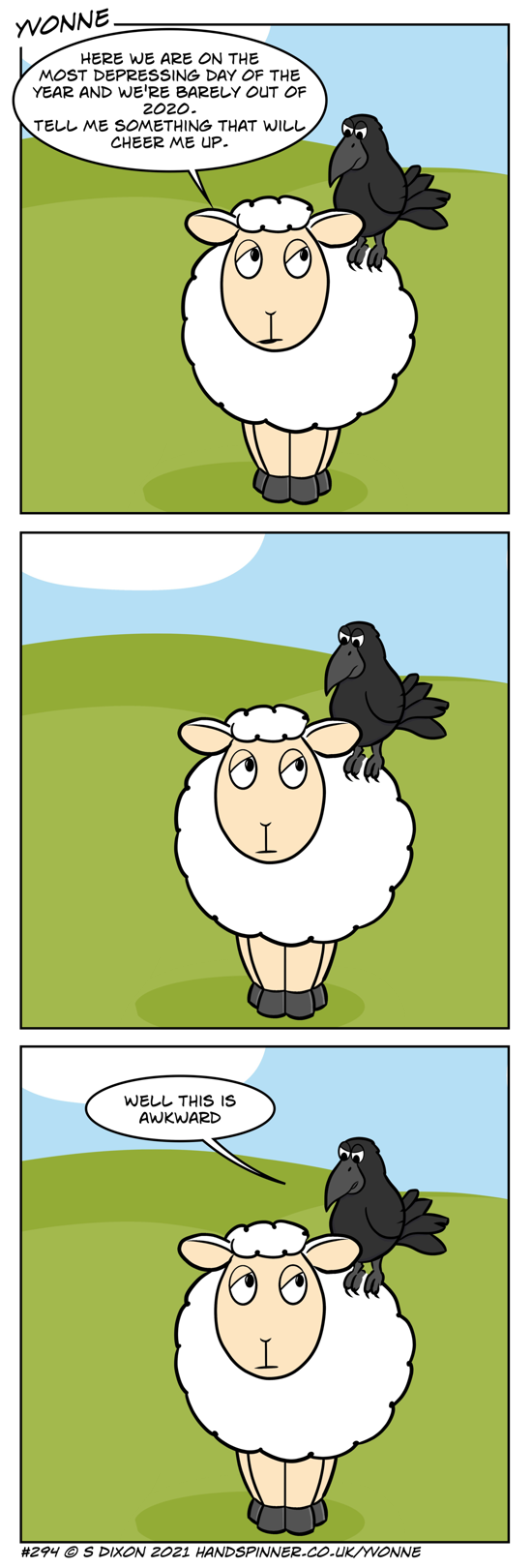Yvonne the sheep with crow.