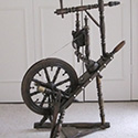 Vintage spinning wheel with ivory detail Vintage spinning wheel with ivory detail