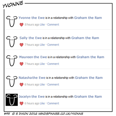 Screenshot of a social networking site - everyone is in a relationship with Graham the Ram!